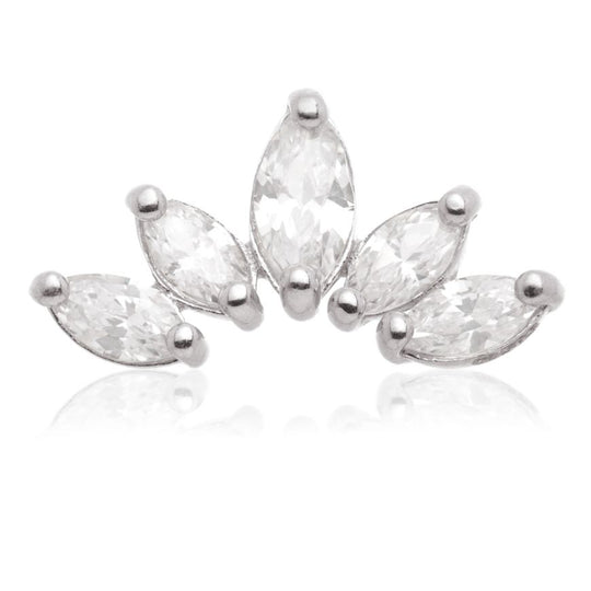 Internal Marquise Crescent Gem Attachment - 14ct White Gold - TLQ106-14K-W