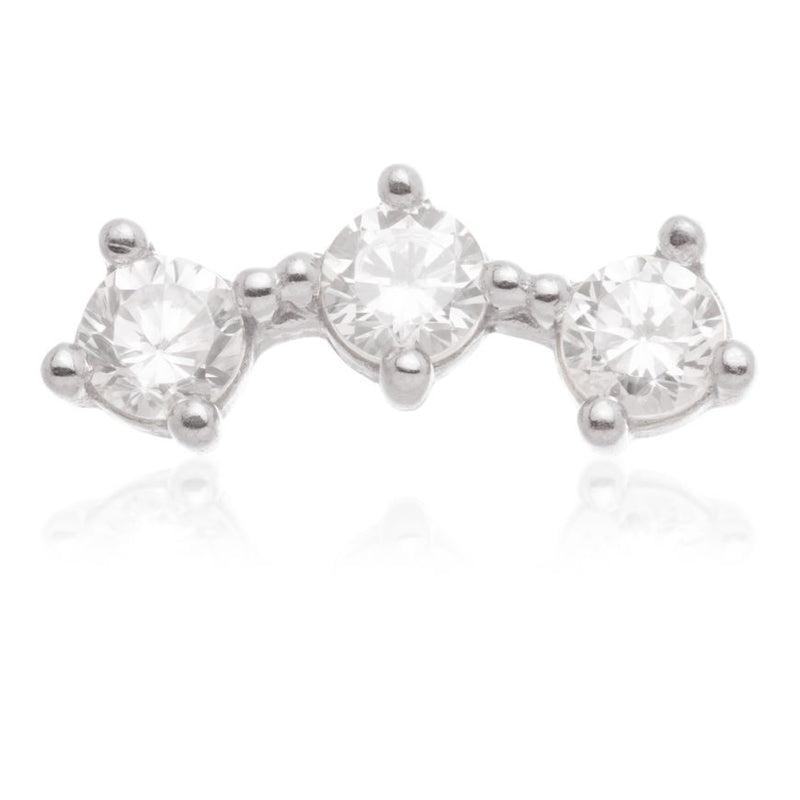 Internal Triple Gem Attachment - 14ct White Gold - TLQ113-14K-W