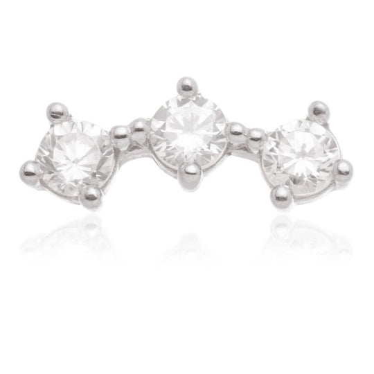 Internal Triple Gem Attachment - 14ct White Gold - TLQ113-14K-W