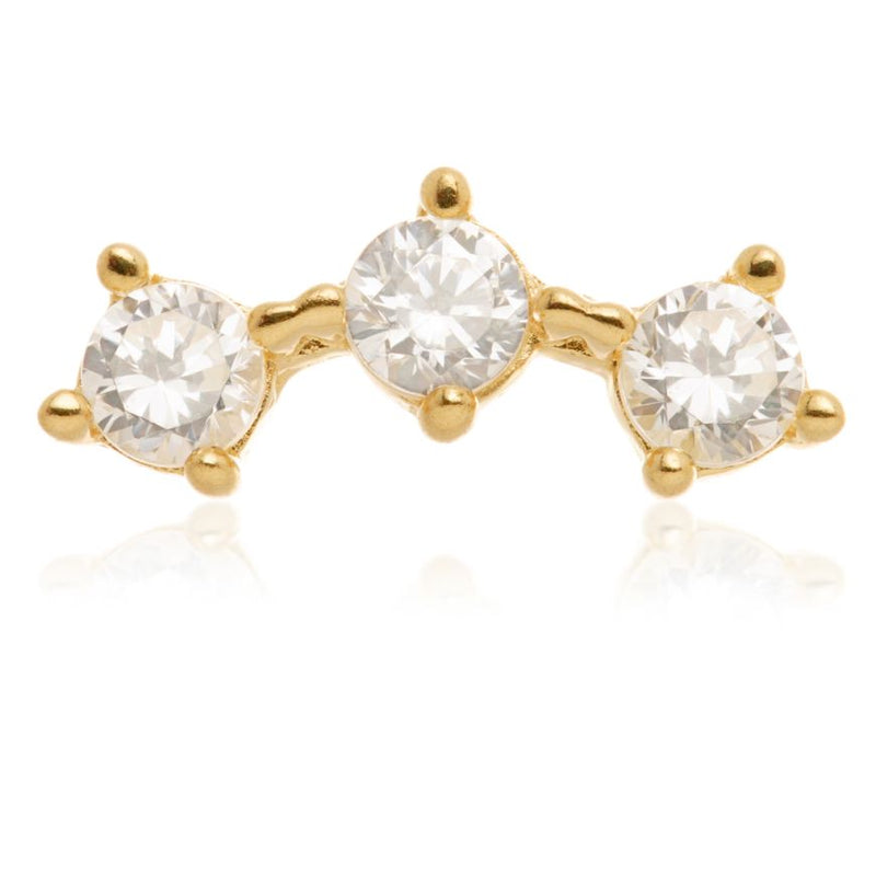 Internal Triple Gem Attachment - 14ct Yellow Gold - TLQ113-14K-Y