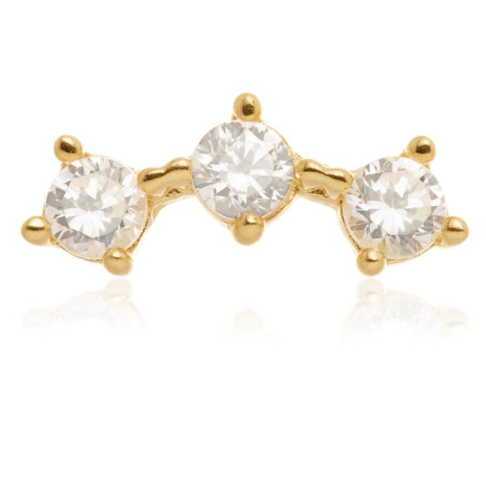 Internal Triple Gem Attachment - 14ct Yellow Gold - TLQ113-14K-Y