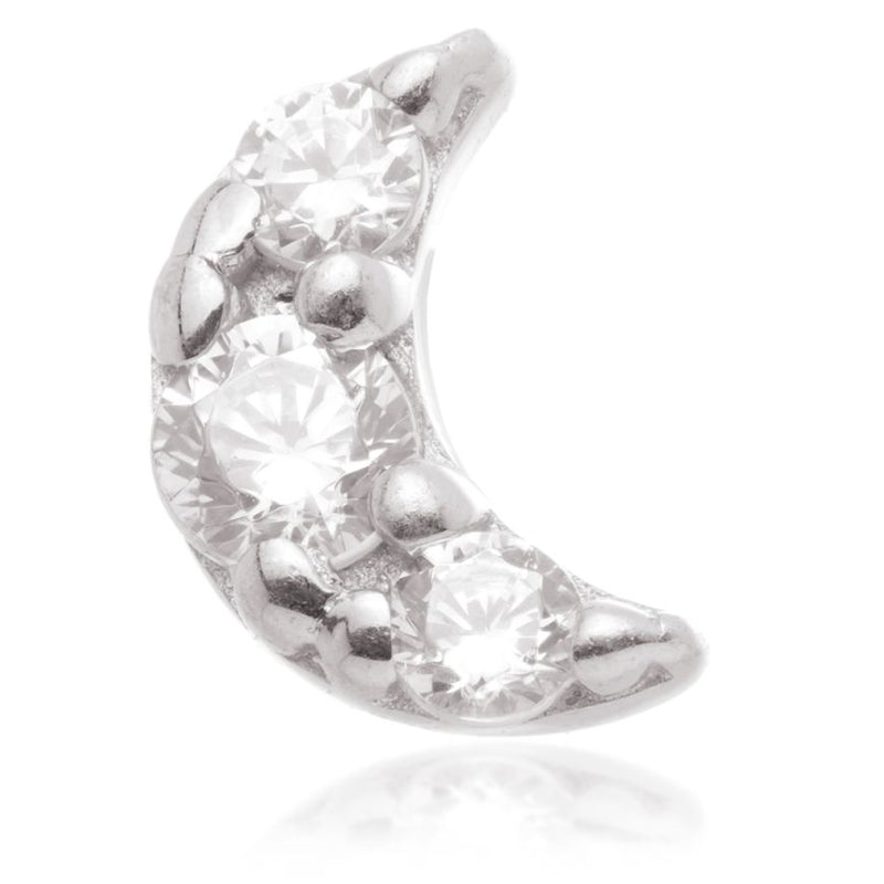 Internal Crescent Moon Gem Attachment - 14ct White Gold - TLQ123-14K-W