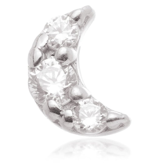 Internal Crescent Moon Gem Attachment - 14ct White Gold - TLQ123-14K-W