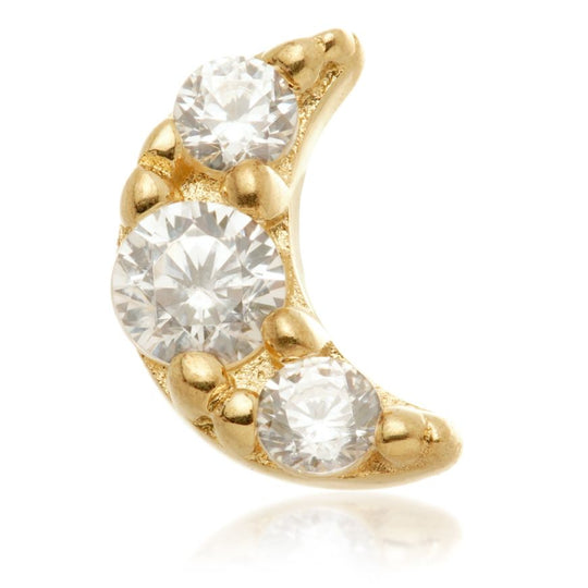 Internal Crescent Moon Gem Attachment - 14ct Yellow Gold - TLQ123-14K-Y