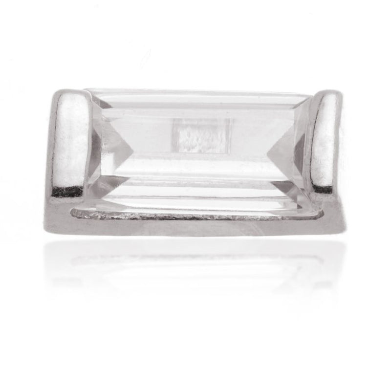 Internal Rectangle Gem Attachment - 14ct White Gold - TLQ124-14K-W