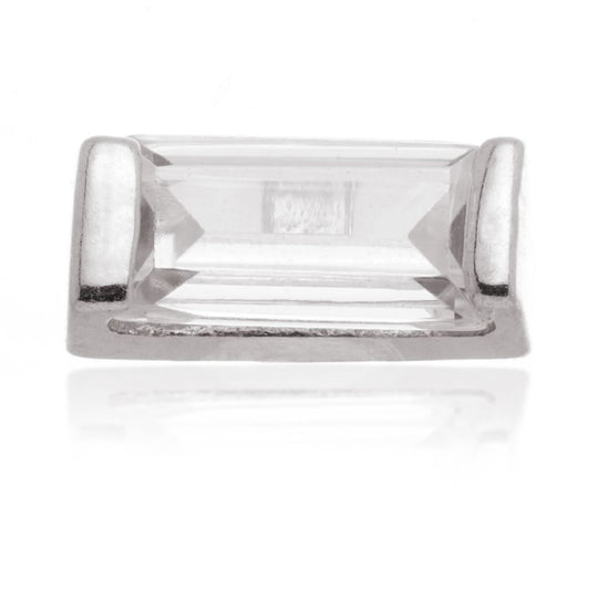 Internal Rectangle Gem Attachment - 14ct White Gold - TLQ124-14K-W