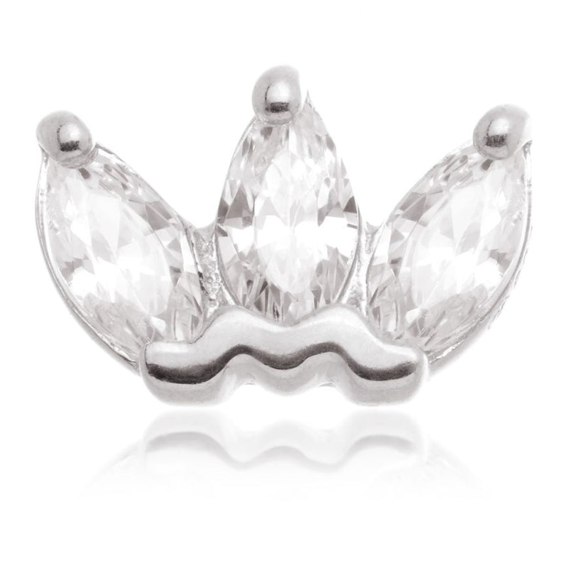 Internal Marquise Triple Gem Attachment - 14ct White Gold - TLQ134-14K-W