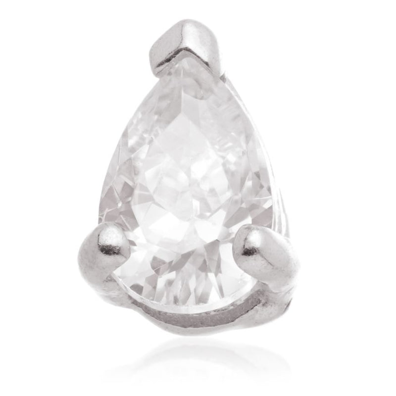 Internal Teardrop Gem Attachment - 14ct White Gold - TLQ138-14K-W