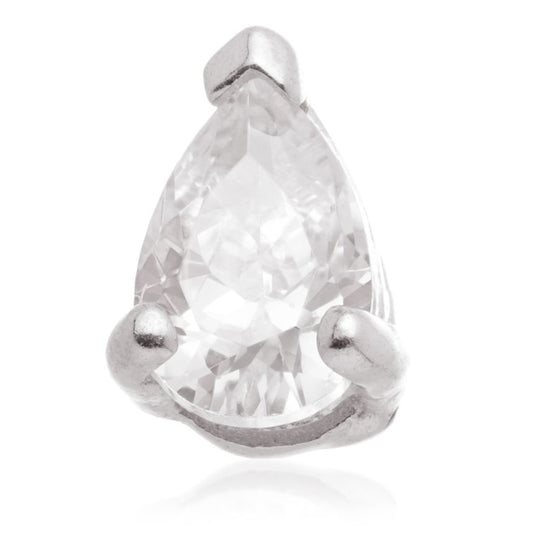 Internal Teardrop Gem Attachment - 14ct White Gold - TLQ138-14K-W
