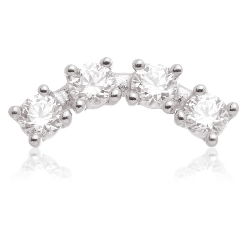 Internal Jewelled Prong Crescent Attachment - 14ct White Gold - TLQ147-14K-W