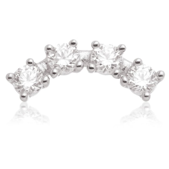Internal Jewelled Prong Crescent Attachment - 14ct White Gold - TLQ147-14K-W
