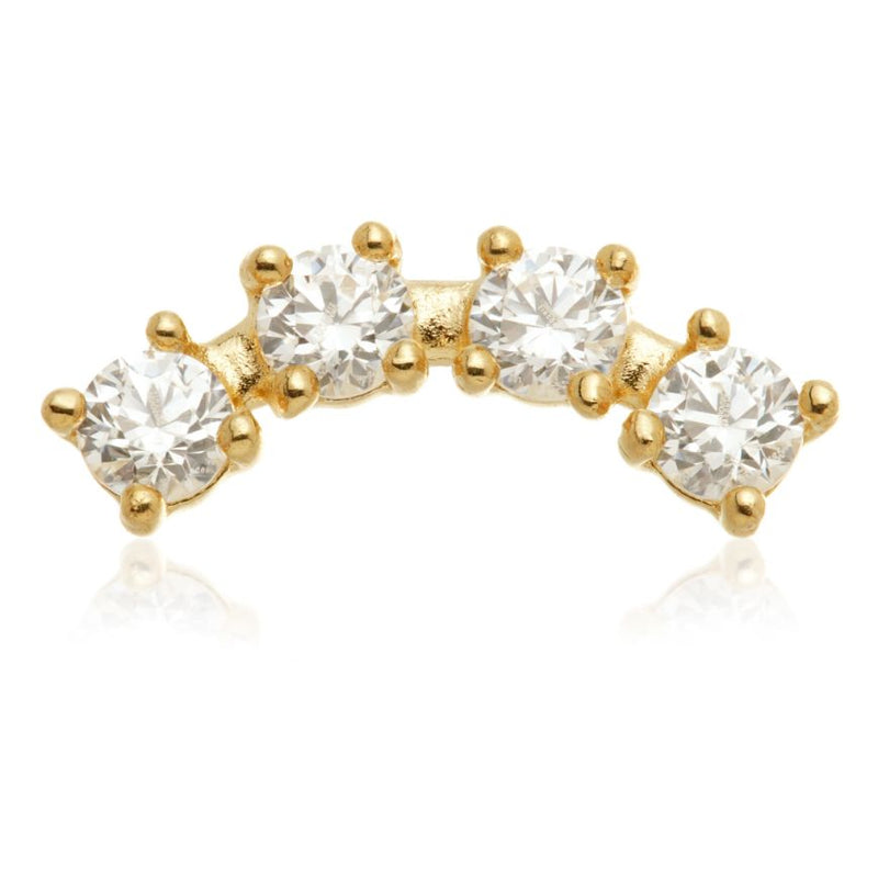 Internal Jewelled Prong Crescent Attachment - 14ct Yellow Gold - TLQ147-14K-Y