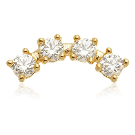 Internal Jewelled Prong Crescent Attachment - 14ct Yellow Gold - TLQ147-14K-Y