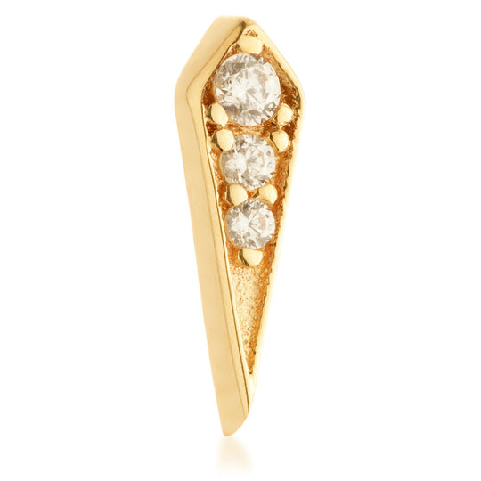 Internal Jewelled Kite Attachment Earring - 14ct Yellow Gold - TLQ90