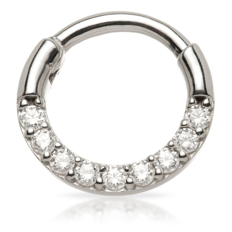 Pavé Gems Daith Ring - 14ct White Gold - TLSEP2-14K-W-1.2-10