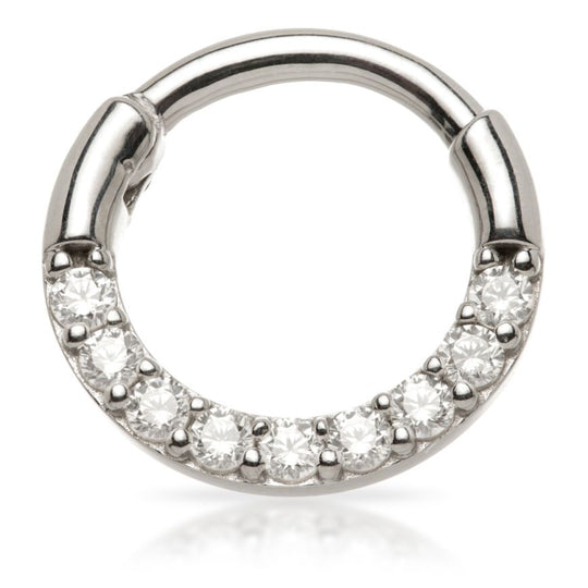 Pavé Gems Daith Ring - 14ct White Gold - TLSEP2-14K-W-1.2-10