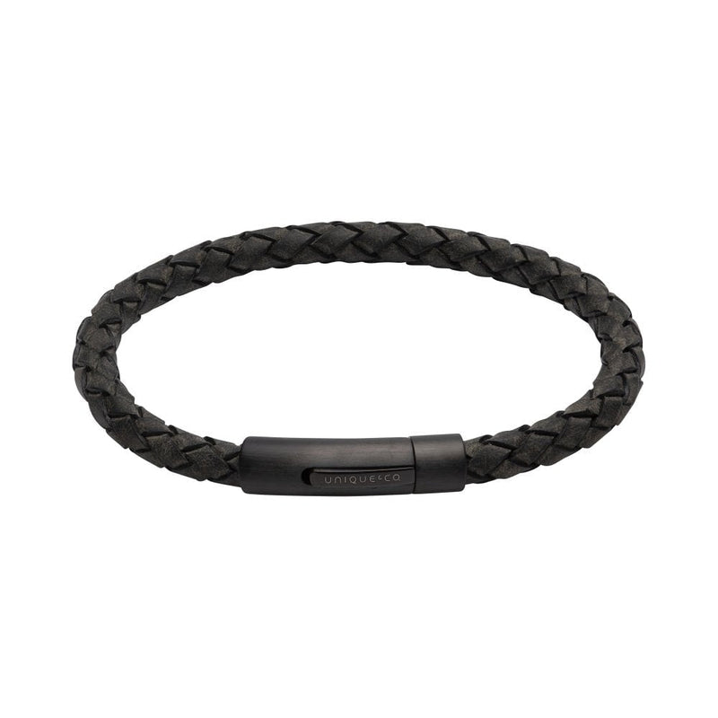 Leather Bracelet - Antique Black - B438ABL