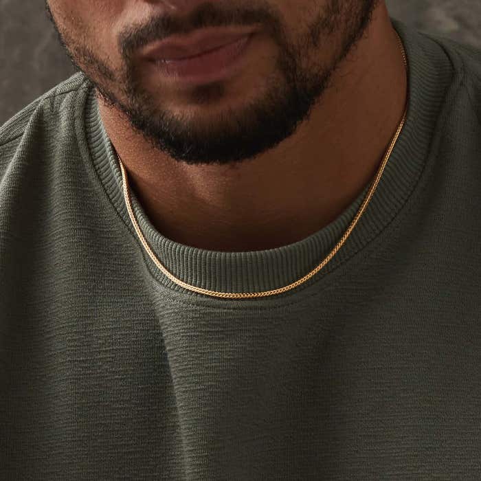 Men's Fox Tail Chain Necklace - Gold - GNFOXTAILM