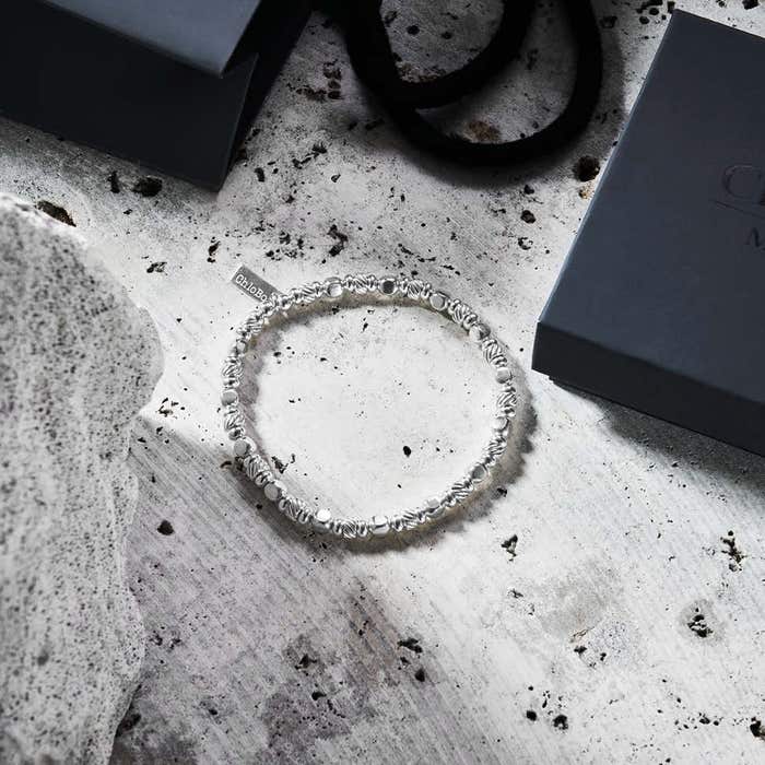 Men's Twisted Cube Bracelet - Silver - SBTCUBEM