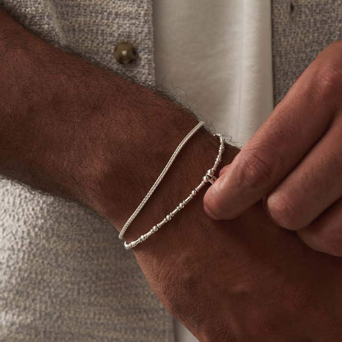 Men's Rhythm Of Water Bracelet - Silver - SBRHYTHMM