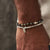 Men's Golden Obsidian Style Set of 2 Bracelets - Silver - SBSETGOM