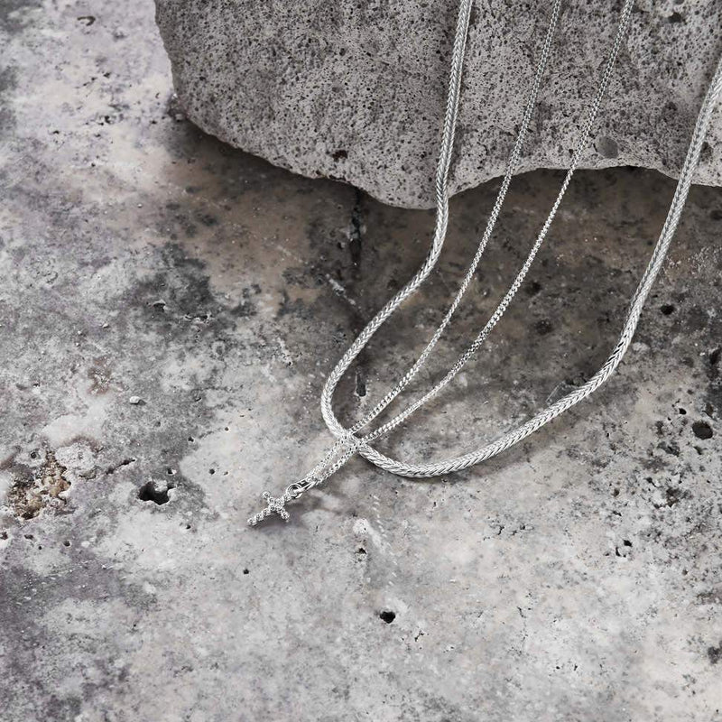 Men's Fox Tail Chain Necklace - Silver - SNFOXTAILM