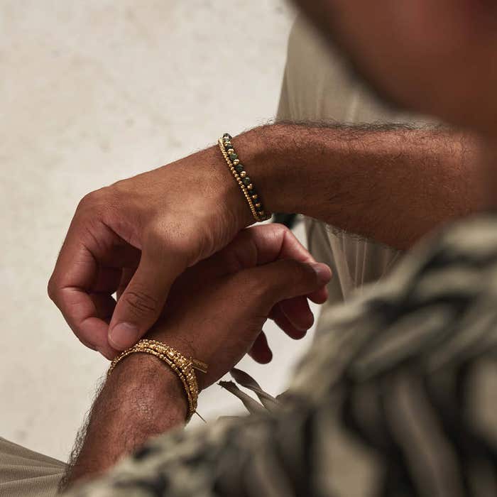 Men's Kambaba Jasper Set of 2 Bracelets - Silver - SBSETKJM