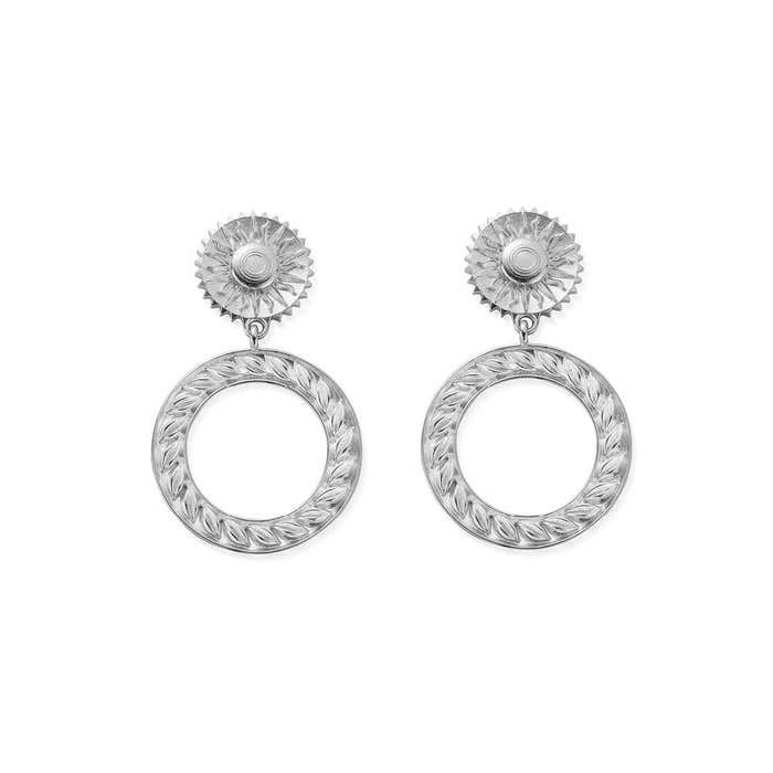 Lion Statement Earrings - Silver - CC-S-ER-2-S1
