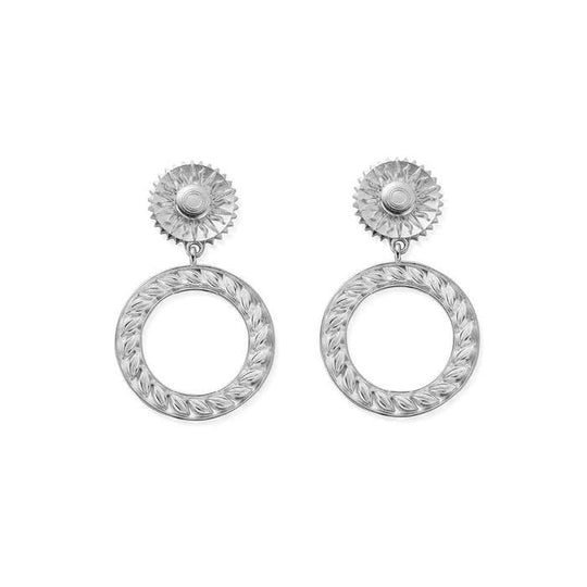 Lion Statement Earrings - Silver - CC-S-ER-2-S1