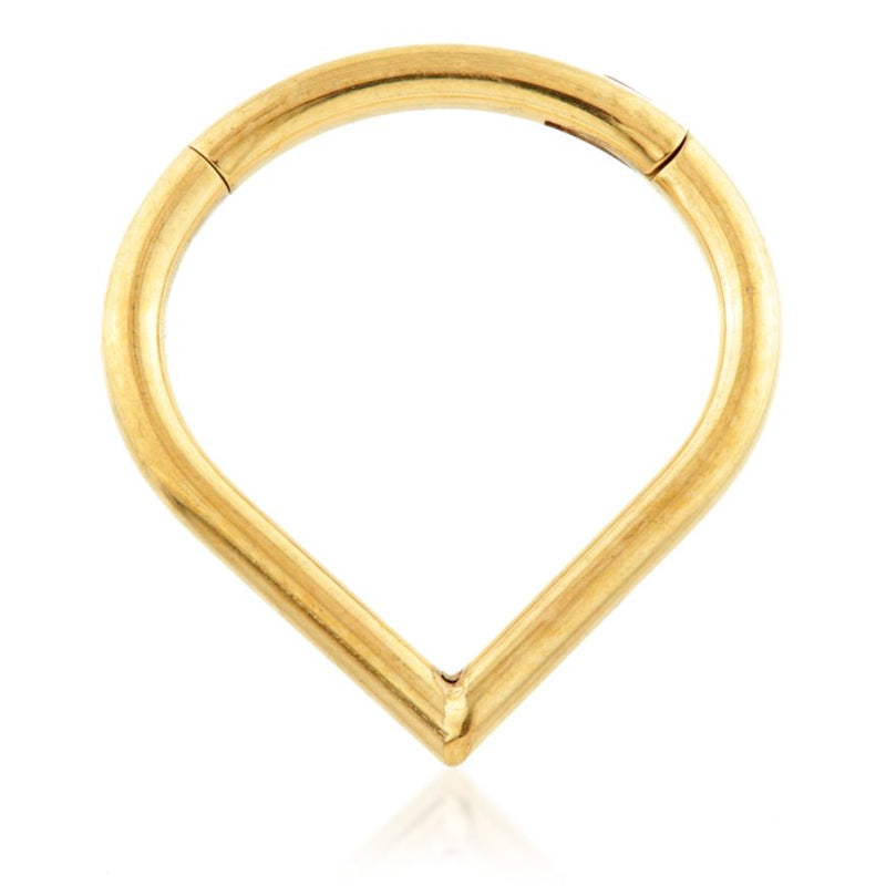 Wishbone Hinged Ring - Titanium/Gold - YTMRING38-1.2-8