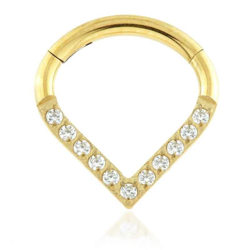 Pavé Gem Wishbone Hinged Ring - Gold - ZTMRING39-1.2-8