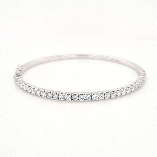 18ct White Gold Diamond Bangle - 2.53ct
