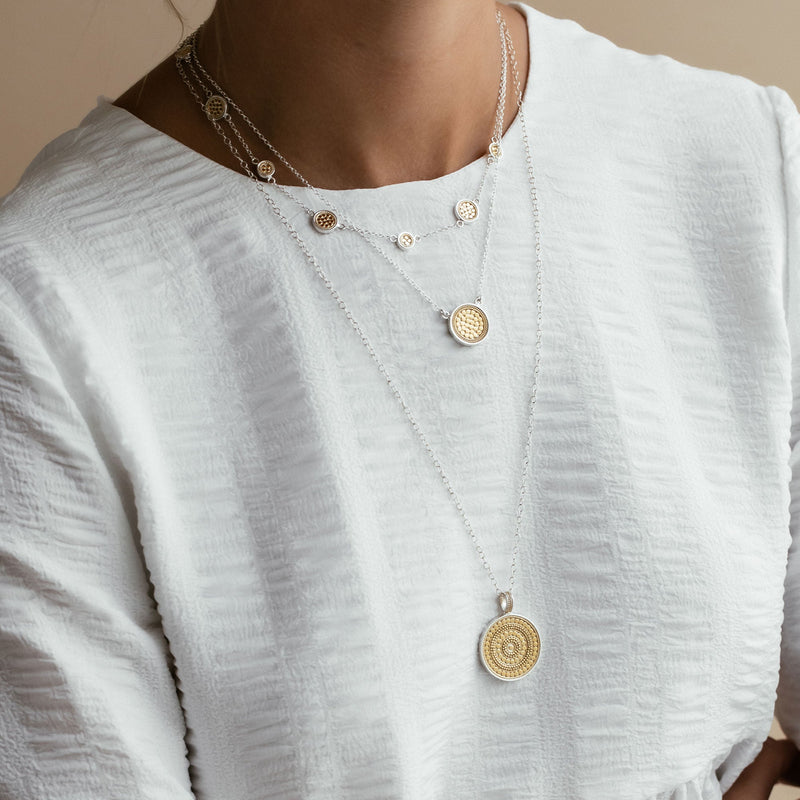 Classic Disc Necklace - Gold/Silver -  0011N-TWT