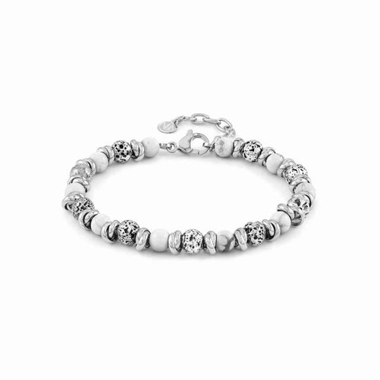 Instinct Howlite Bracelet - White/Silver - 027919/048