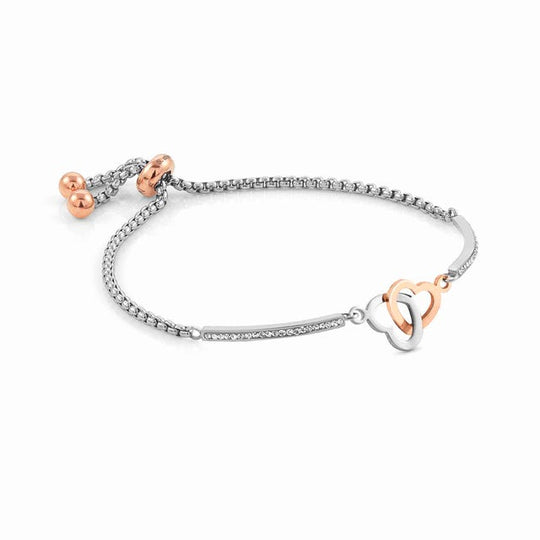 Milleluci Double Heart Bracelet - Rose/Silver - 028004/051