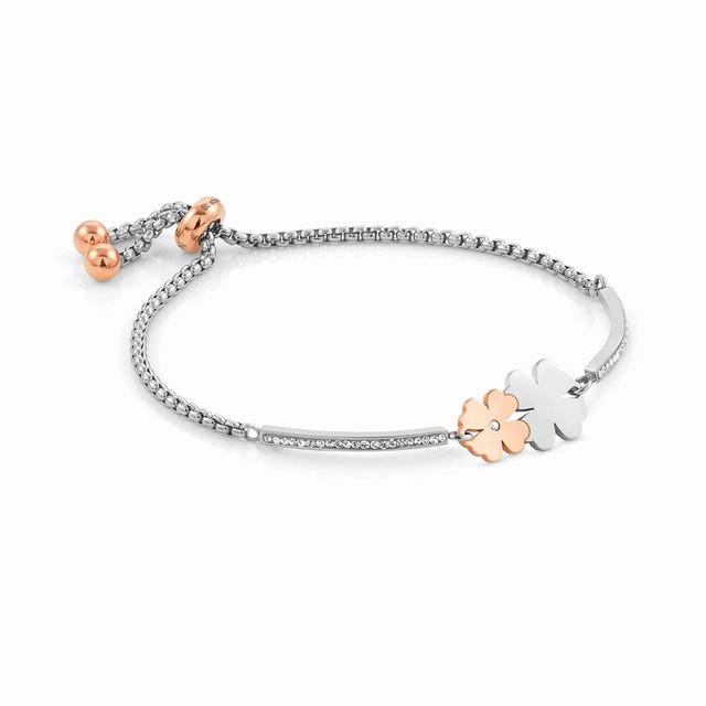 Milleluci Four-Leaf Clovers Bracelet - Rose/Silver - 028004/052