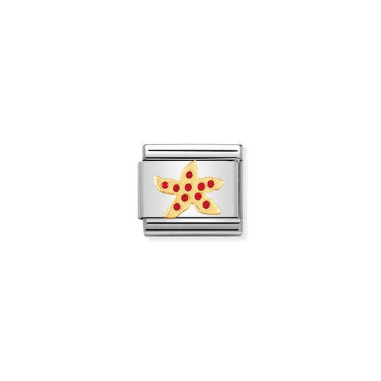 Composable Red Starfish Link - Gold - 030213/05