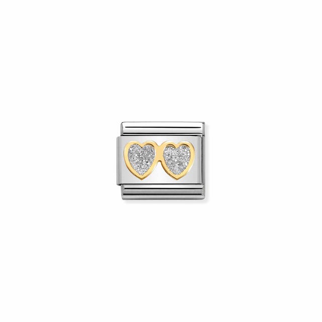 Composable Double Hearts Link - Gold - 030220/01