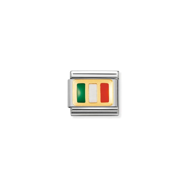 Classic Ireland Flag Link - Silver/Gold - 030234/10