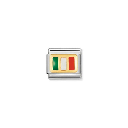 Classic Ireland Flag Link - Silver/Gold - 030234/10