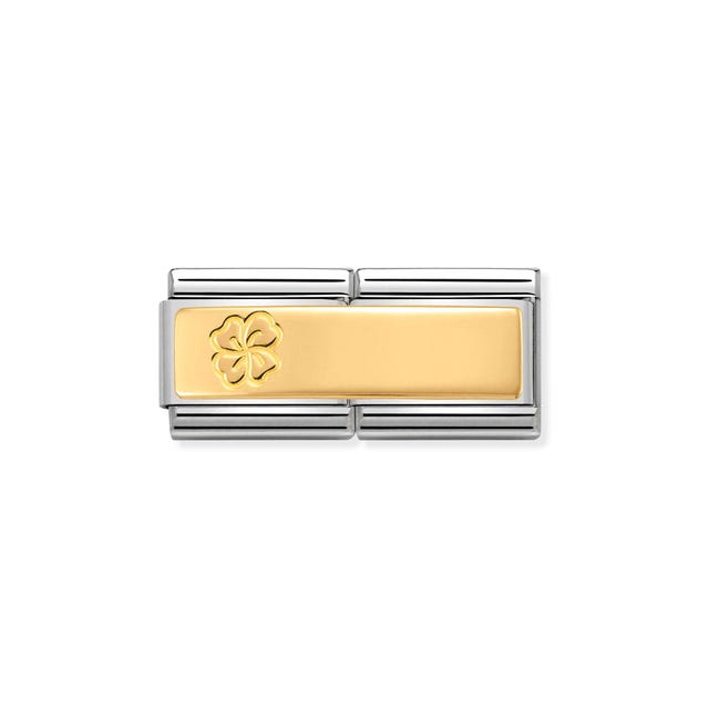 Classic Double Four-Leaf Clover Link - Gold - 030710/13
