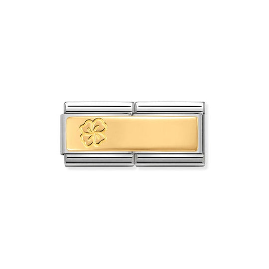 Classic Double Four-Leaf Clover Link - Gold - 030710/13