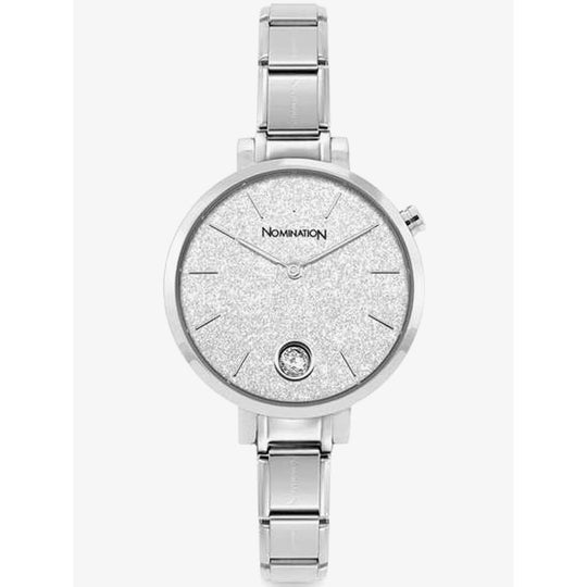 Composable Round Ladies Glitter Watch - Silver - 076033/023