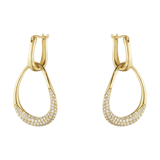 Offspring Pavé Diamond Earrings - Gold - 10014275