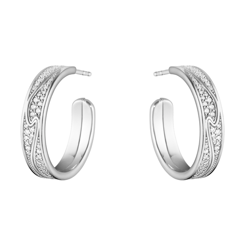 Fusion Diamond Large Earhoops - White Gold - 10016432