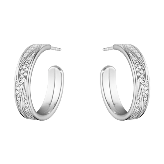 Fusion Diamond Large Earhoops - White Gold - 10016432