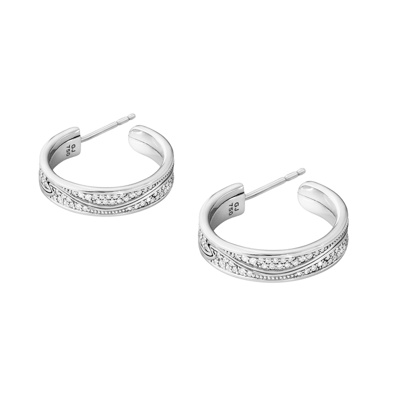 Fusion Diamond Large Earhoops - White Gold - 10016432