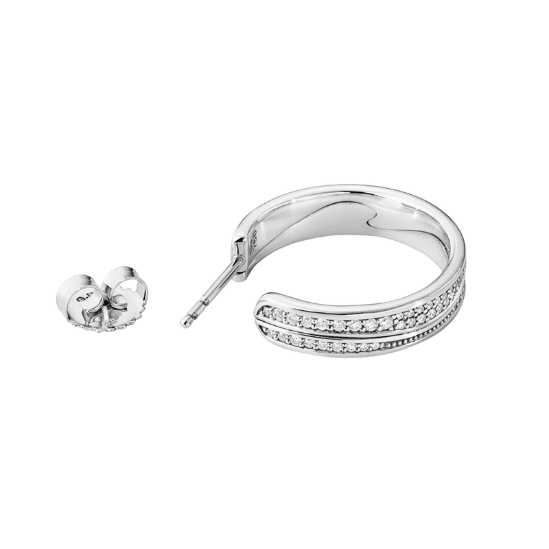 Fusion Diamond Large Earhoops - White Gold - 10016432