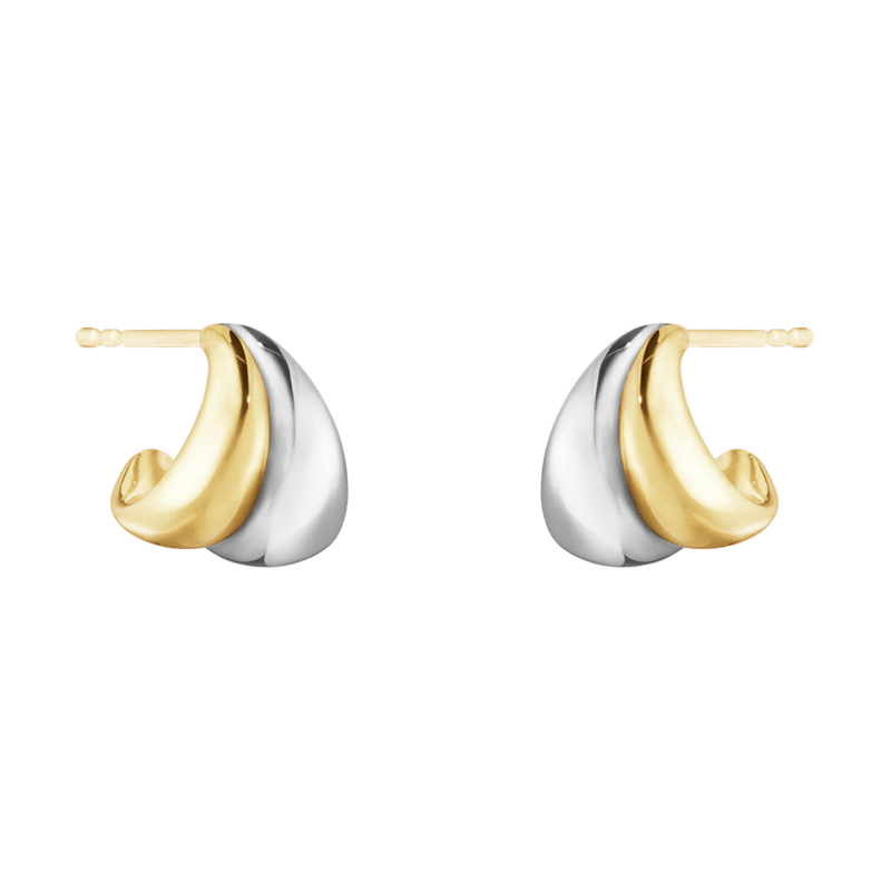Curve Small Earrings - Silver & Yellow Gold - 10017501
