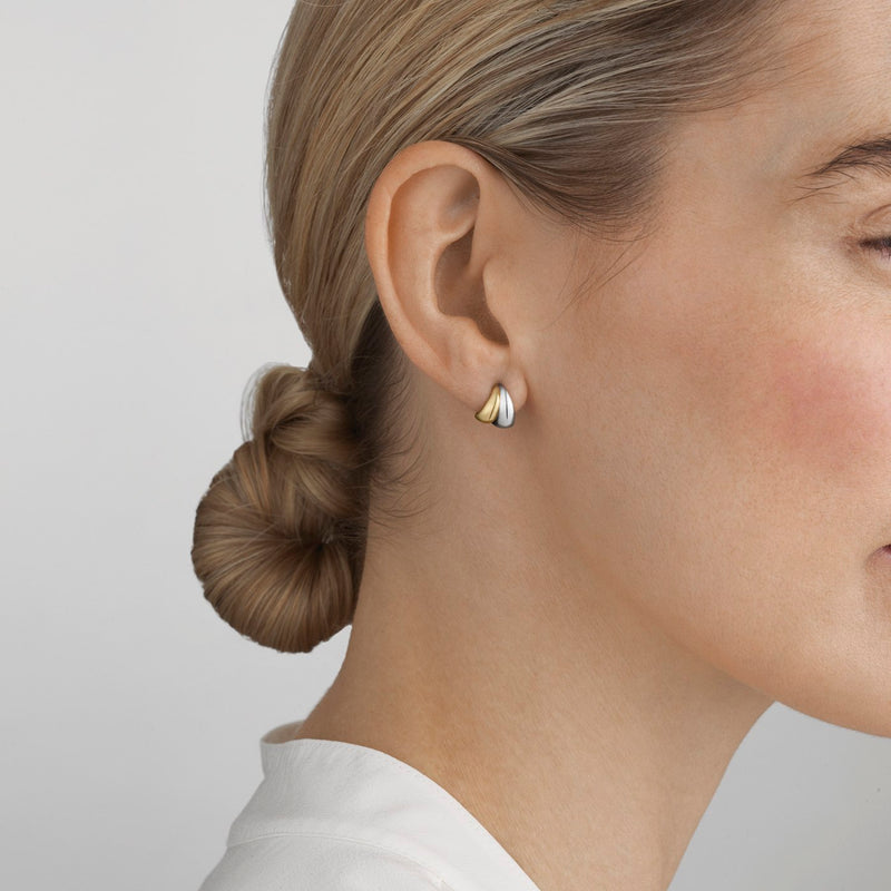 Curve Small Earrings - Silver & Yellow Gold - 10017501